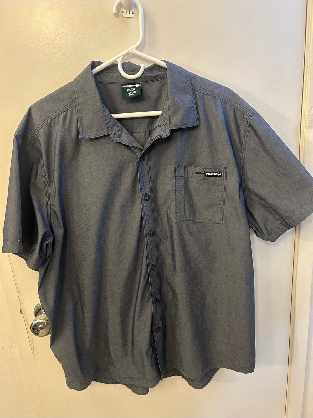 Wolverine Short Sleeve Button-Down Shirt - Gray